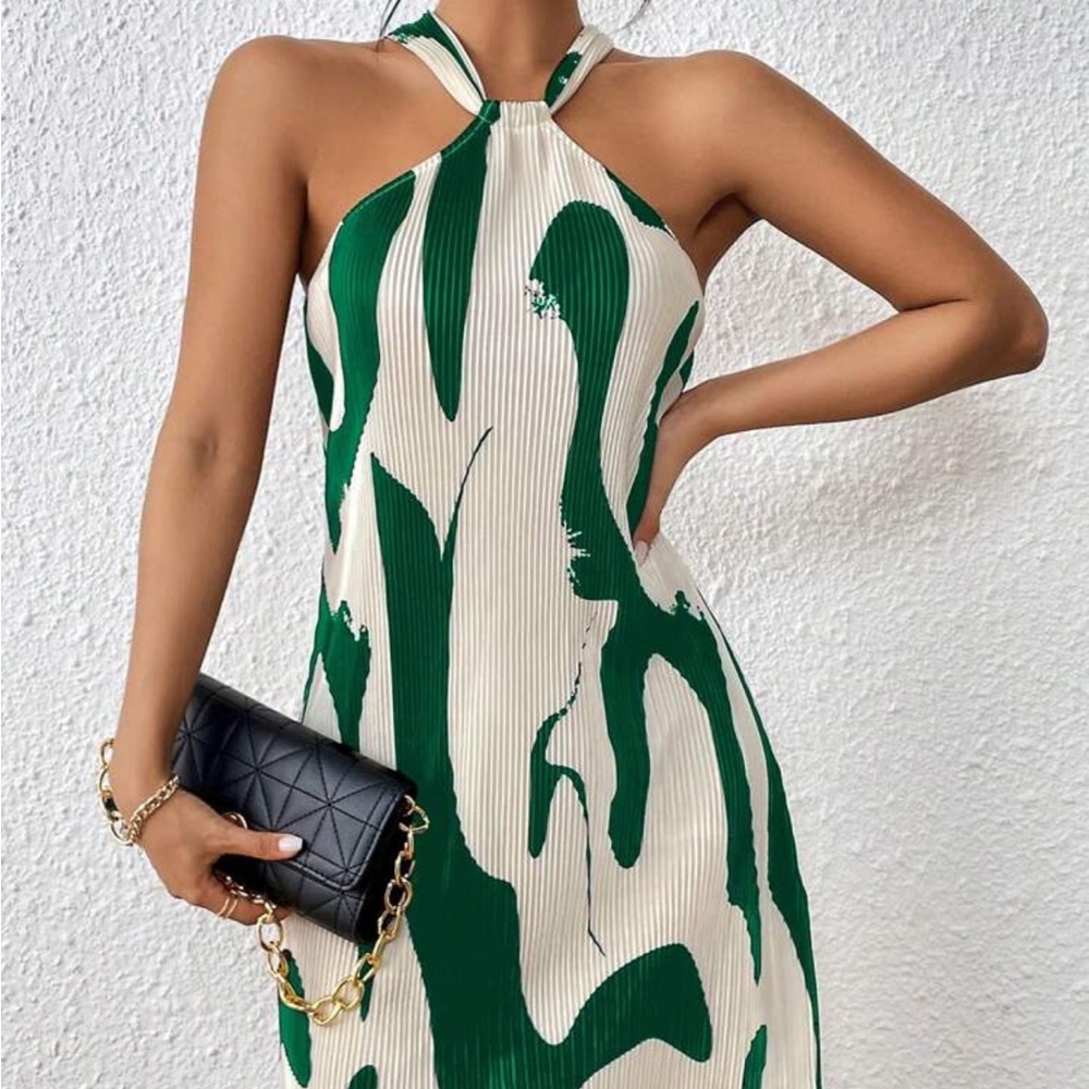 Green and Cream Women's Dress